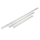 uxcell ストレートルーラー　学生　3 in 1　シルバートーン＆ブラック　メタル　30cm 40cm 60cm