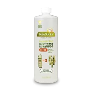 BabyGanics-Foamin-Fun-Foaming-Body-Wash-Shampoo-Gentle-Newborn-Formula-Fragrance-Free-Refill-32-Fluid-Ounce-Bottle