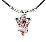 New England Patriots Leather Necklace w/Beads & Pewter Pendant - NFL Football Fan Shop Sports Team Merchandise