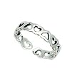 Sterling Silver Toe Ring with Clear CZ - Hearts