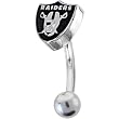 National Football League Logo Top Mount Curved Belly Ring - Oakland Raiders