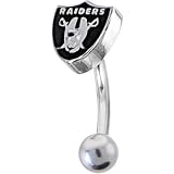 NFL Logo TOP Mount CURVED Belly Ring - Oakland Raiders - B0002VFVL0