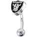 NFL Logo TOP Mount CURVED Belly Ring - Oakland Raiders