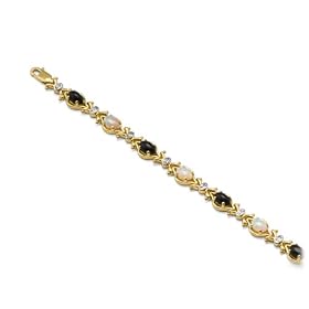 Black Coral Bracelet with Opal in 14K Yellow Gold by Maui Divers of Hawaii