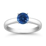 31mGwmxg3aL. SL160  0.40 Carats 4mm Sapphire Gemstone Solitaire Ring in 14K White Gold