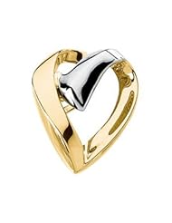 14K Yellow Gold /White Gold Slide Two Tone Heart Chain Slide