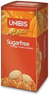 Sugar Free Orange Cream Cookies - Pack of 4 X 75 Grams - 10.6 Ounces - UNIBIS