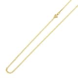 14K Yellow Gold 2.1mm Flat Mariner High Polish Finished Chain Necklace with Spring Ring Clasp - 16