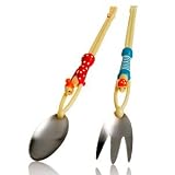 Pylones Unique Designer Salad Server Set / Fork & Spoon: Champions Swimmers