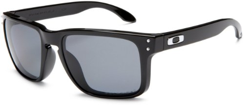 New Oakley 9102-02 Holbrook Polished Black/Gray Lens 55mm Polarized Sunglasses On Sale