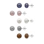 Sterling Silver 5-Pair 6-7mm Genuine Freshwater Cultured Brown, Pink, White, Pink, Grey Pearl Stud Earring Set