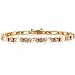 Vermeil (24k Gold over Sterling Silver) Simulated Diamond CZ Rectangle and Circle Tennis Bracelet