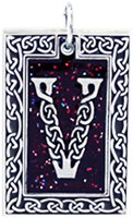Celtic Letter "V" Pewter Pendant Necklace