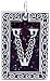 Celtic Letter V Silver Tone Pewter Pendant Necklace