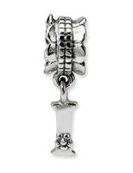 Letter I, Charm in Sterling Silver For 3mm Charm Bracelets