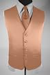 Tuxedo Vest - Premium Satin Vest Peach with Coordinating Windsor Band Tie