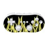 Yellow Neon Flames Design Nintendo Wii Classic Controller Protector Skin Decal Sticker