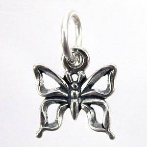 Tiny and Delicate Butterfly Charm in Sterling Silver, #11272