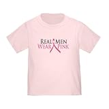Real Men Wear Pink Ribbon Breast cancer Toddler T-Shirt by CafePress