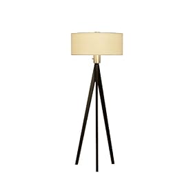 Nova Lighting 10858 Tripod Floor Lamp, Dark Wiped Wood and Brushed Nickel with White Linen... by Nova Lighting