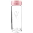 Anchor Hocking Pink Double-Walled Insulated Glass Breast Cancer Bottle