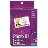 ID Laminated Badges,Without Clips,2-1/4x3-1/2,100/BX,White (AVE02951).
