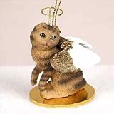 Scottish Fold Brown Tabby Cat Angel Ornament