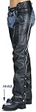 Classic Motorcycle Unisex Leather Chaps - Color : black - Size : 40