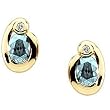 14K Yellow Gold Aquamarine and Diamond Earrings