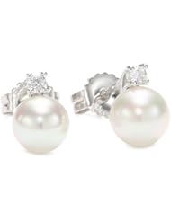 Majorica 8mm White Studs and Cubic Zirconia Earrings