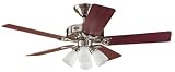 Hunter 25582BN Studio Series Brushed Nickel Traditional Ceiling Fan 52 Blade Span