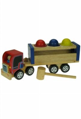 Childrens Toyshop  Toys : Wooden Transporter Hammer Balls Lorry - Wooden Toy