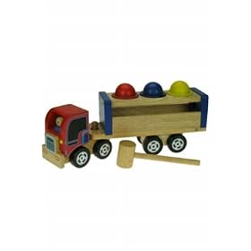 Wooden Transporter Hammer Balls Lorry - Wooden Toy