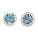 Round Ancient Roman Glass with Textured Edge Earrings
