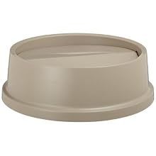 Rubbermaid Commercial HIPS Untouchable Trash Can Swing Top, Round, 5" Height, Beige