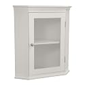 Elite Home Fashions Madison Avenue Collection Shelved Corner Wall Cabinet, White