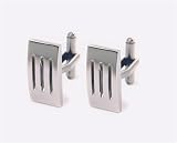 Stainless-Steel Rectangle Cufflinks with 3 Slots