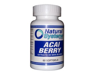 Natural Systems Acai Berry 1500 mg 60 softgels Anti-Aging Detox Cleanser Energy Booster