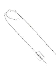 14k White Gold 1.5 mm Adjustable Sparkle Chain 22"