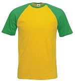 Short Sleeve Baseball T-Shirt Sunflower Yellow/Kelly Green XXL