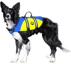 Hunter K9 Designs BY1400 Medium Neoprene Doggy Life Jacket - Blue and Yellow