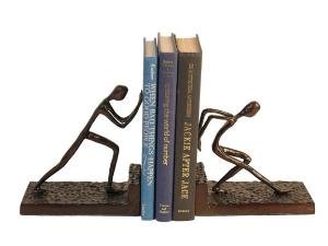 Art Deco - Men Pushing Bookend Set - Ships Immediatly 