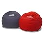 Personalized Monogram Embroidered Beanbag Chair Kid Size Comfy Bean Natural Cotton Removable Washable Cover - Navy