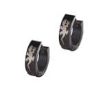 Black Fat Lizard Party Styles Spooky Fall Jewelry Stainless Steel Mens Hoop Earrings