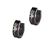 Pugster Small Black Butterfly Stainless Steel Mens Ladies Unisex Hinged Snap Huggie Hoop Earrings image 1