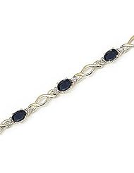 14kt Yellow Gold Oval Blue Sapphire and Diamond Bracelet