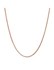14k Italian Rose Gold Rolo 1.1mm Chain Necklace, 18"