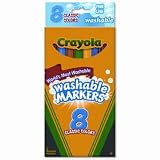 Binney & Smith Crayola(R) Washable Markers, Thin Line, Assorted Classic Colors, Box Of 8