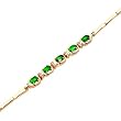14K Yellow Gold Emerald and Diamond Bracelet