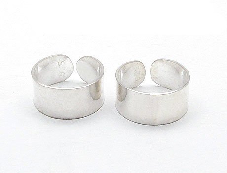 Sterling Silver Plain High Polish Huggie Ear Cuff Pair Earrings